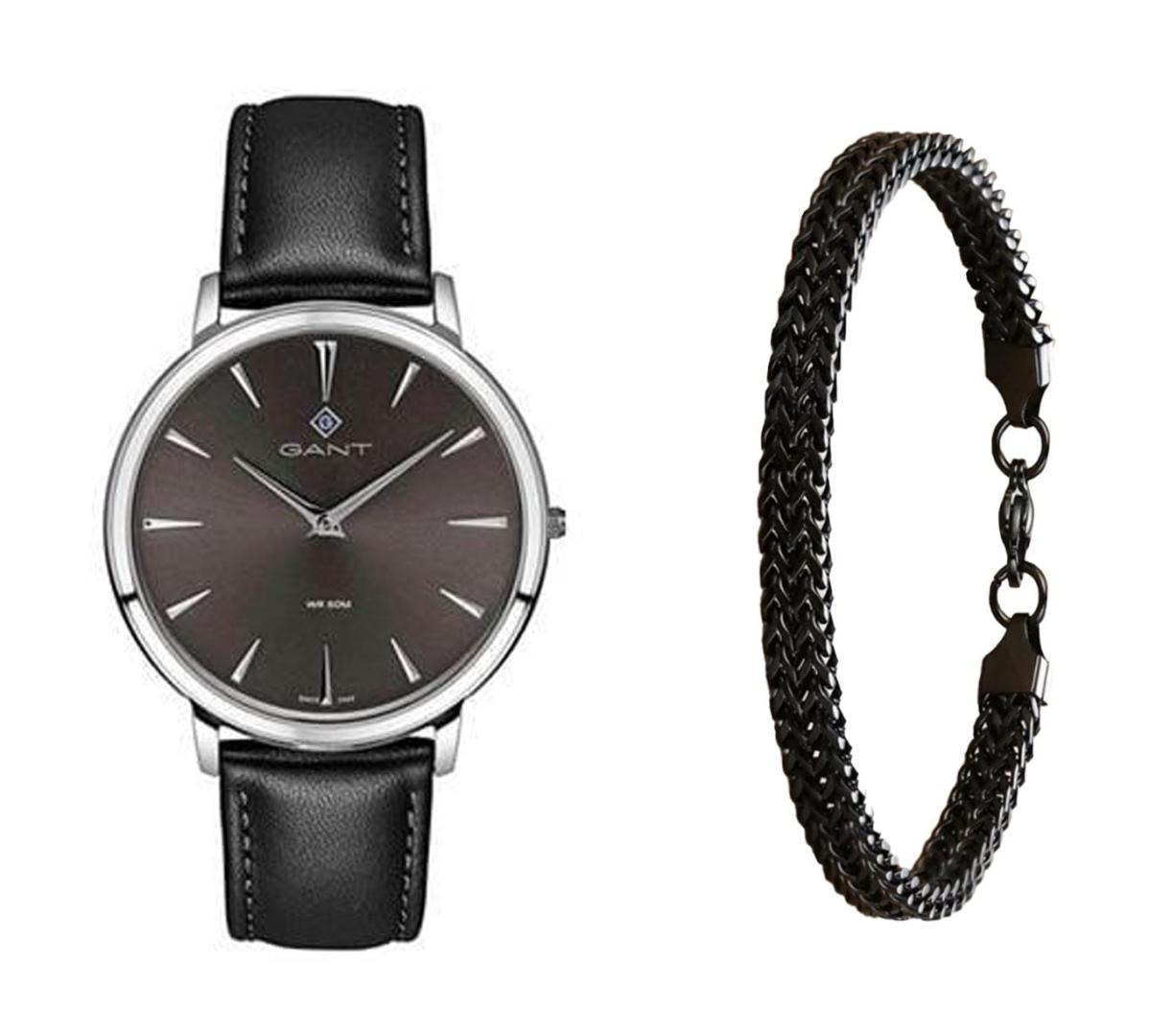 שעון יד אנלוגי לגבר gant g133003 גאנט עם צמיד חוליות שחור