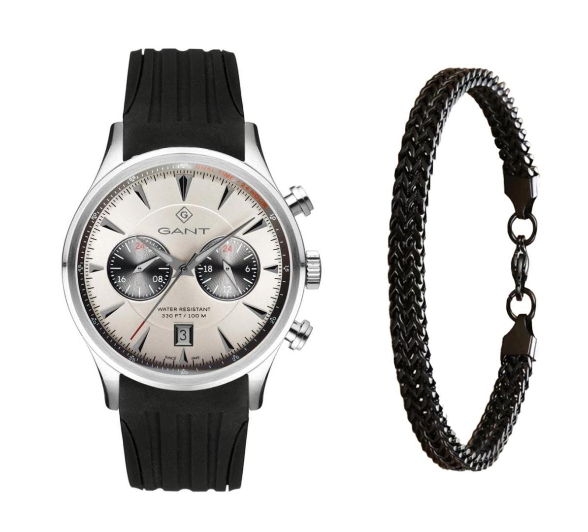 שעון יד אנלוגי לגבר gant g135013 גאנט עם צמיד חוליות שחור