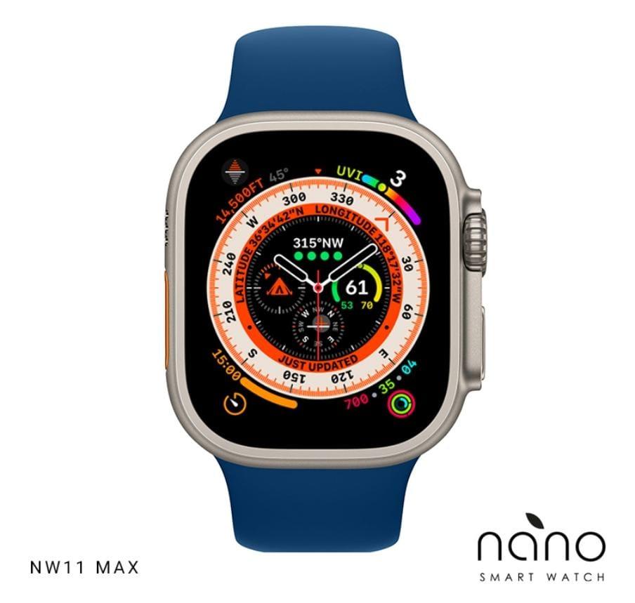 שעון יד חכם כסוף/כחול לגבר (nano nw11 max  (blue1 נאנו